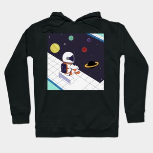 Spaceception: When the Universe Reflects on Itself in Water Hoodie